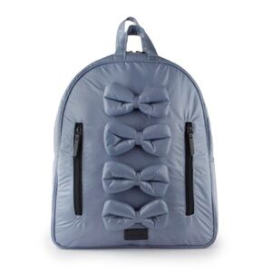 7AM Enfant Voyage Midi Bows Haze Gray/ Purple  Nylon Puffy Backpack